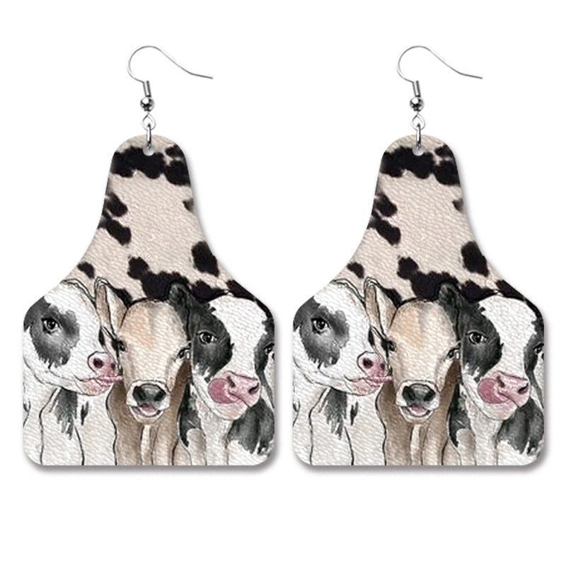 Wholesale 2Pairs/Pack Cow Leather Earrings